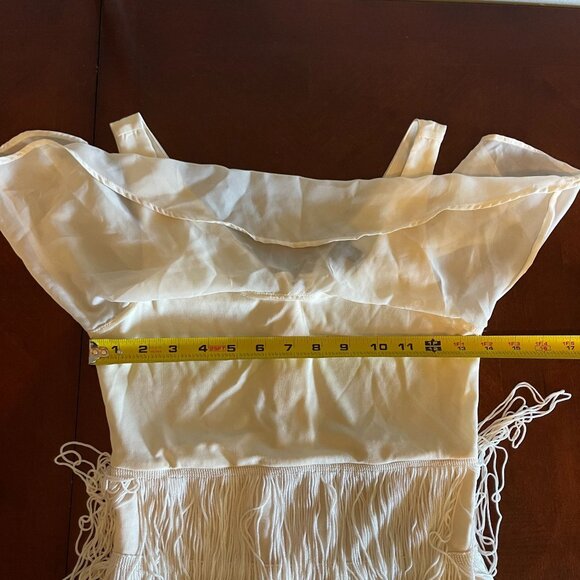 American Eagle Outfitters Ivory Fringe top  Tank Festival Boho Western size 0 - Picture 6 of 10